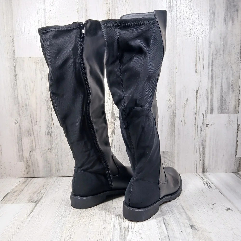 MIA Riding Boots Women's 6.5 Talli Tall Shaft Black Faux Leather Equestrian
